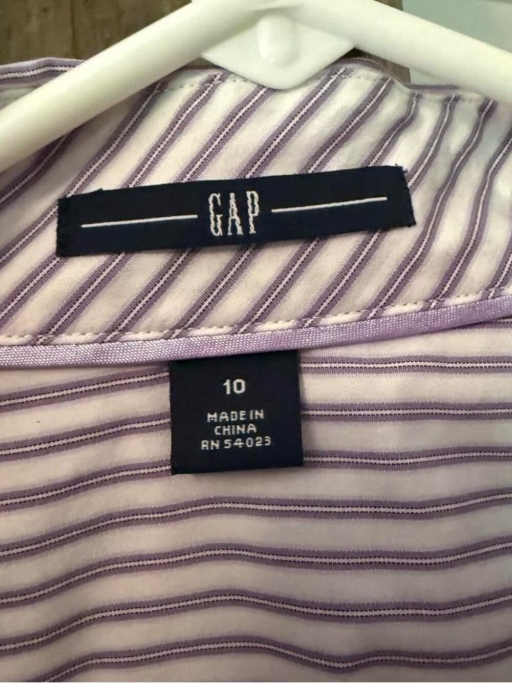 GAP Lavender and White Striped Shirt